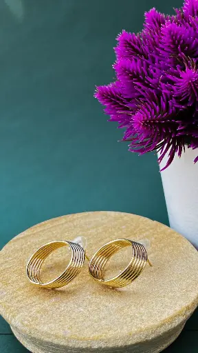 Golden Orbit Hoop Earrings