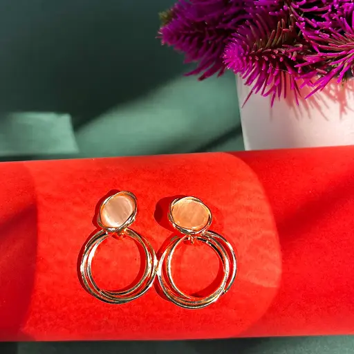 Rose Gold Crystal Opal Drop